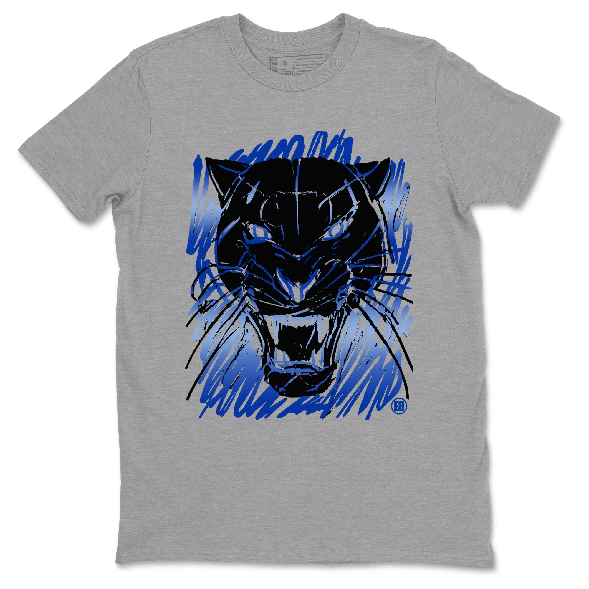 Foams One Royal shirts to match jordans Wild Cat Doodle sneaker match tees Air Foamposite One Royal match shoes to clothes SNRT Sneaker Tees unisex cotton Heather Grey 2 shirts