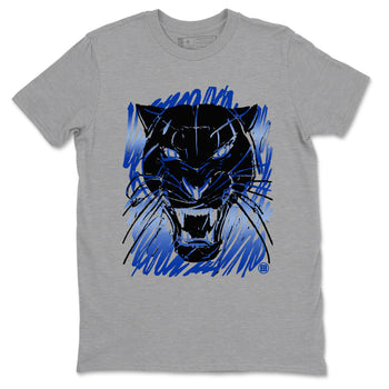 Foams One Royal shirts to match jordans Wild Cat Doodle sneaker match tees Air Foamposite One Royal match shoes to clothes SNRT Sneaker Tees unisex cotton Heather Grey 2 shirts