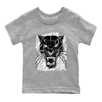 4s Black Cat shirts to match jordans Wild Cat Doodle sneaker match tees Air Jordan 4 Retro Black Cat match shoes to clothes SNRT Sneaker Tees Youth Baby Heather Grey 2 tee