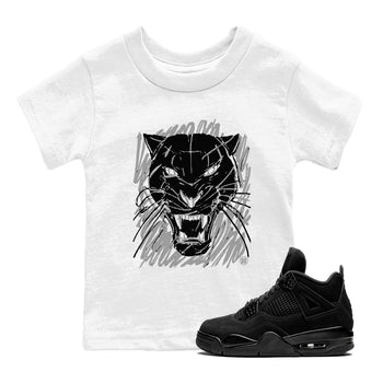 4s Black Cat shirts to match jordans Wild Cat Doodle sneaker match tees Air Jordan 4 Retro Black Cat match shoes to clothes SNRT Sneaker Tees Youth Baby White 1 tee