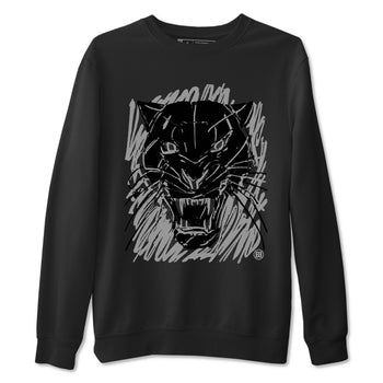 4s Black Cat shirts to match jordans Wild Cat Doodle sneaker match tees Air Jordan 4 Retro Black Cat match shoes to clothes SNRT Sneaker Tees unisex cotton Black 2 shirts