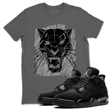 4s Black Cat shirts to match jordans Wild Cat Doodle sneaker match tees Air Jordan 4 Retro Black Cat match shoes to clothes SNRT Sneaker Tees unisex cotton Cool Grey 1 shirts