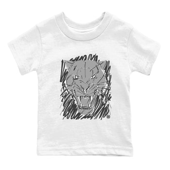 4s Wet Cement shirts to match jordans Wild Cat Doodle sneaker match tees Air Jordan 4 Retro Wet Cement match shoes to clothes SNRT Sneaker Tees Youth Baby White 2 tee