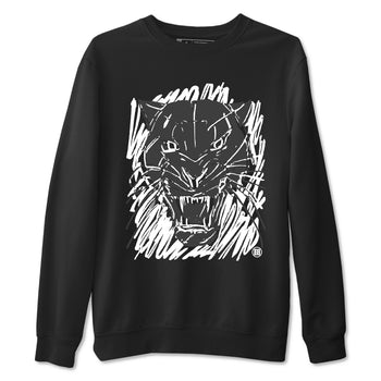 4s Wet Cement shirts to match jordans Wild Cat Doodle sneaker match tees Air Jordan 4 Retro Wet Cement match shoes to clothes SNRT Sneaker Tees unisex cotton Black 2 shirts