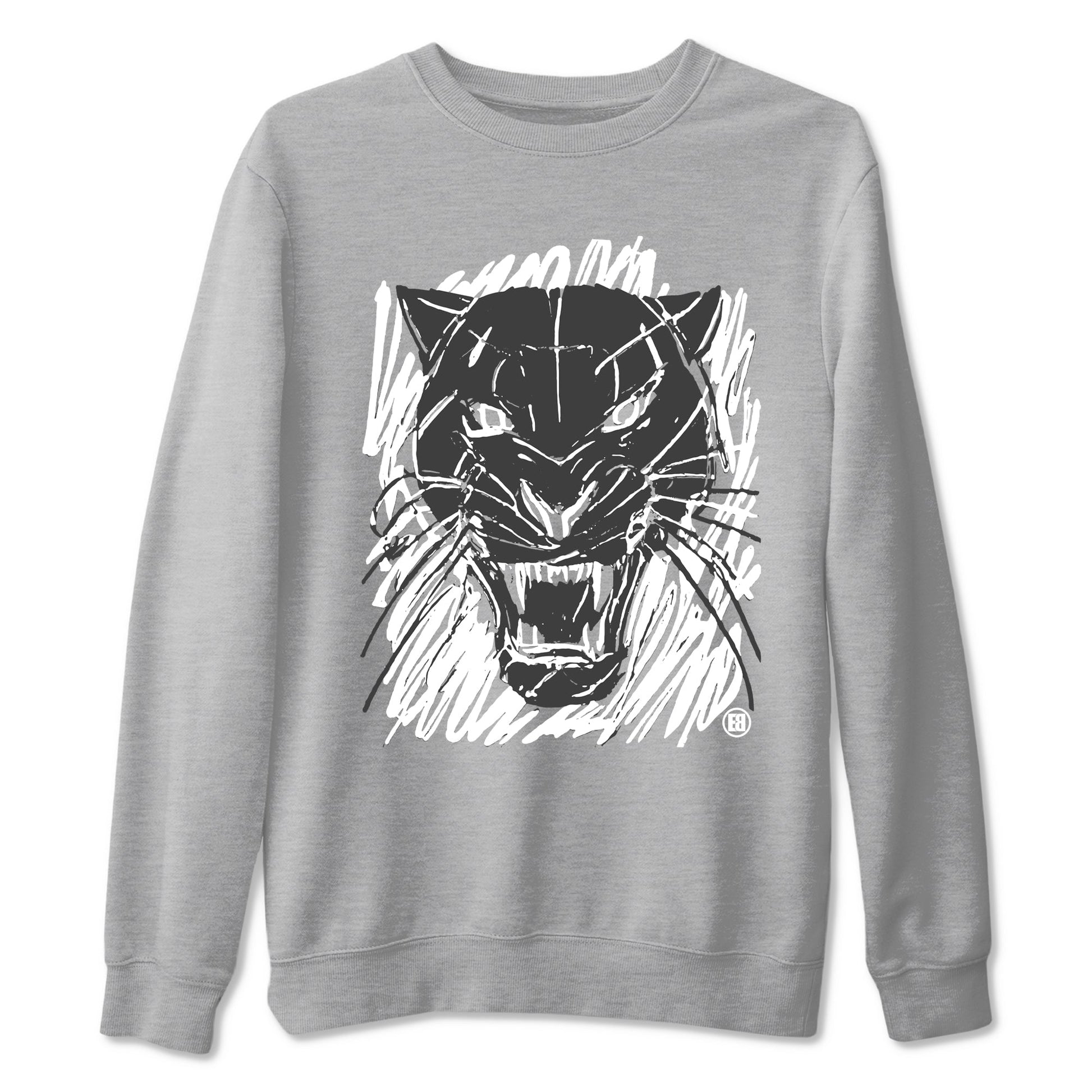 4s Wet Cement shirts to match jordans Wild Cat Doodle sneaker match tees Air Jordan 4 Retro Wet Cement match shoes to clothes SNRT Sneaker Tees unisex cotton Heather Grey 2 shirts