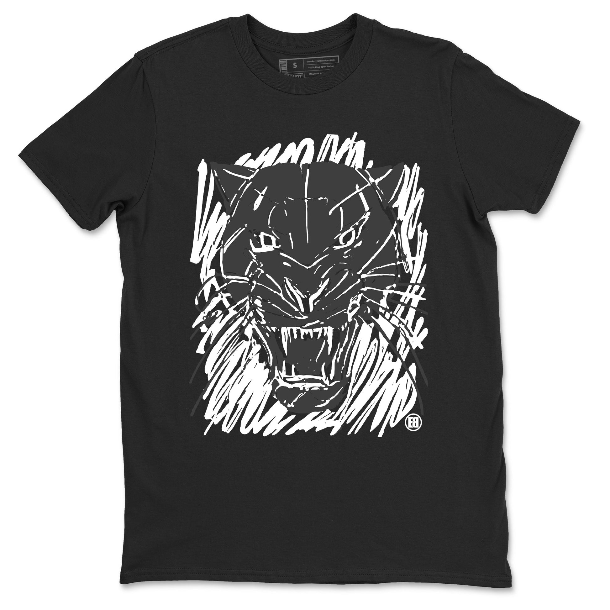 4s Wet Cement shirts to match jordans Wild Cat Doodle sneaker match tees Air Jordan 4 Retro Wet Cement match shoes to clothes SNRT Sneaker Tees unisex cotton Black 2 shirts