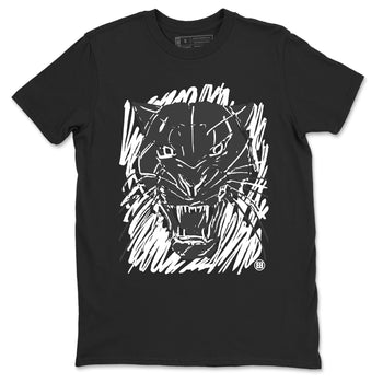 4s Wet Cement shirts to match jordans Wild Cat Doodle sneaker match tees Air Jordan 4 Retro Wet Cement match shoes to clothes SNRT Sneaker Tees unisex cotton Black 2 shirts