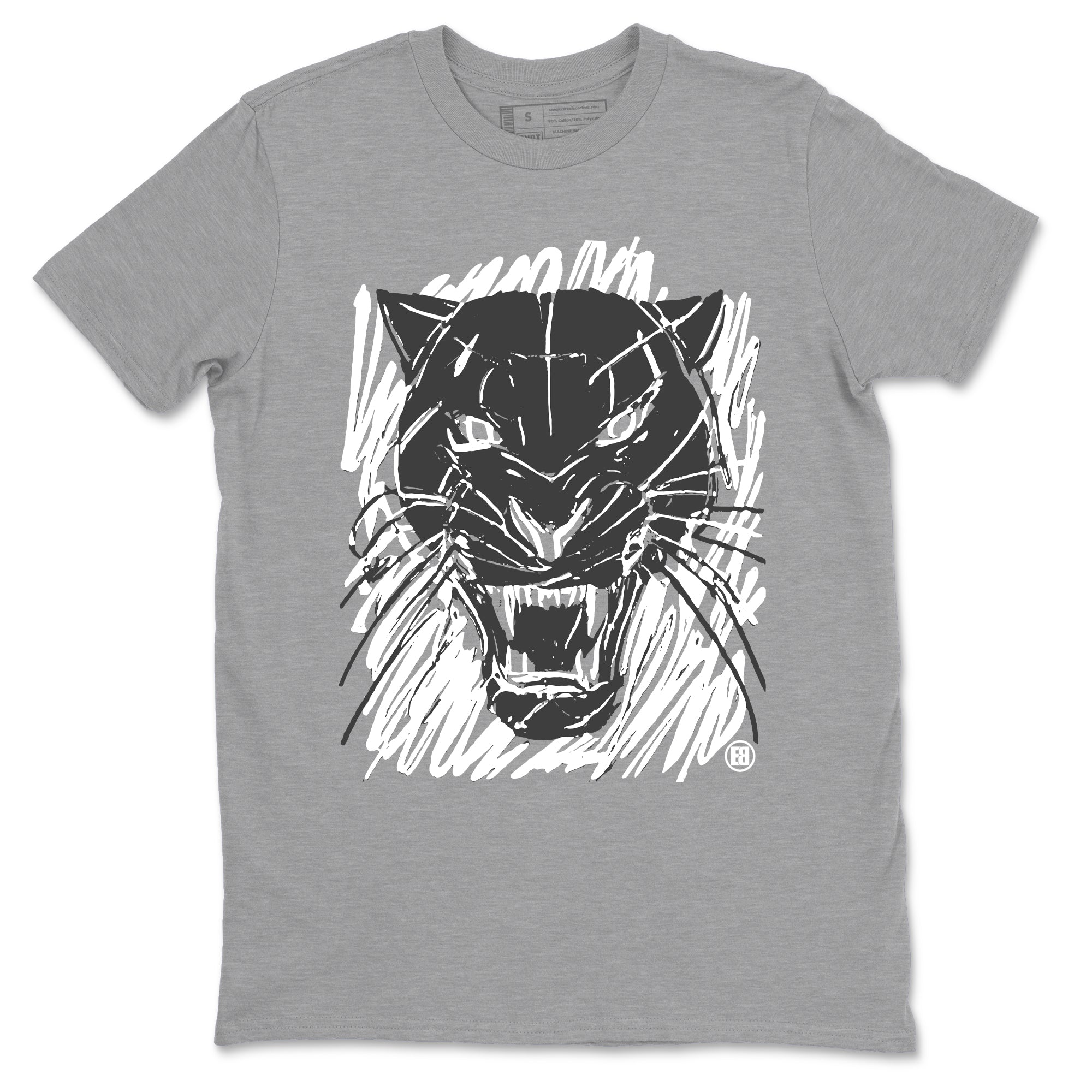 4s Wet Cement shirts to match jordans Wild Cat Doodle sneaker match tees Air Jordan 4 Retro Wet Cement match shoes to clothes SNRT Sneaker Tees unisex cotton Heather Grey 2 shirts