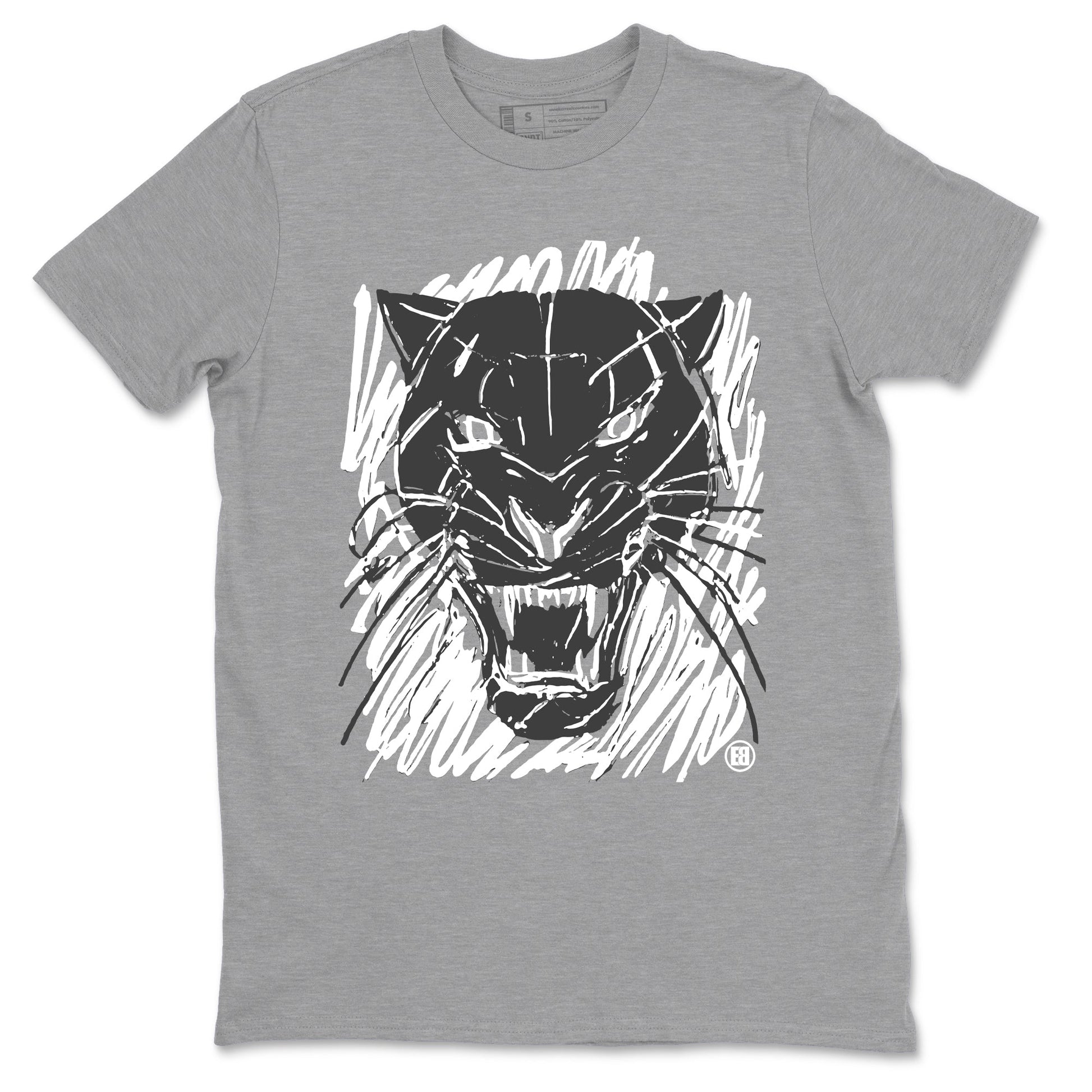 4s Wet Cement shirts to match jordans Wild Cat Doodle sneaker match tees Air Jordan 4 Retro Wet Cement match shoes to clothes SNRT Sneaker Tees unisex cotton Heather Grey 2 shirts