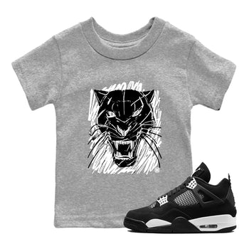 4s White Thunder shirts to match jordans Wild Cat Doodle sneaker match tees Air Jordan 4 Retro White Thunder match shoes to clothes SNRT Sneaker Tees Youth Baby Heather Grey 1 tee