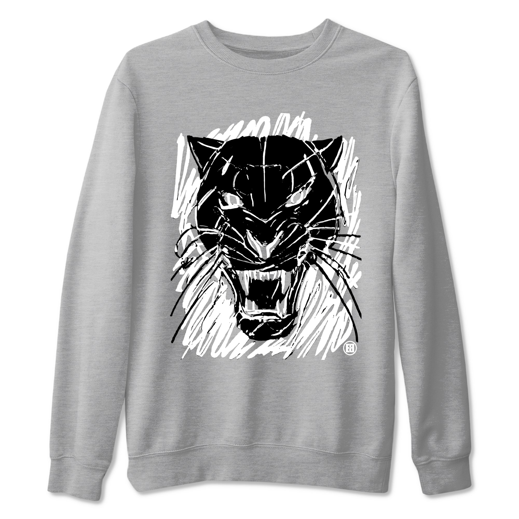 4s White Thunder shirts to match jordans Wild Cat Doodle sneaker match tees Air Jordan 4 Retro White Thunder match shoes to clothes SNRT Sneaker Tees unisex cotton Heather Grey 2 shirts