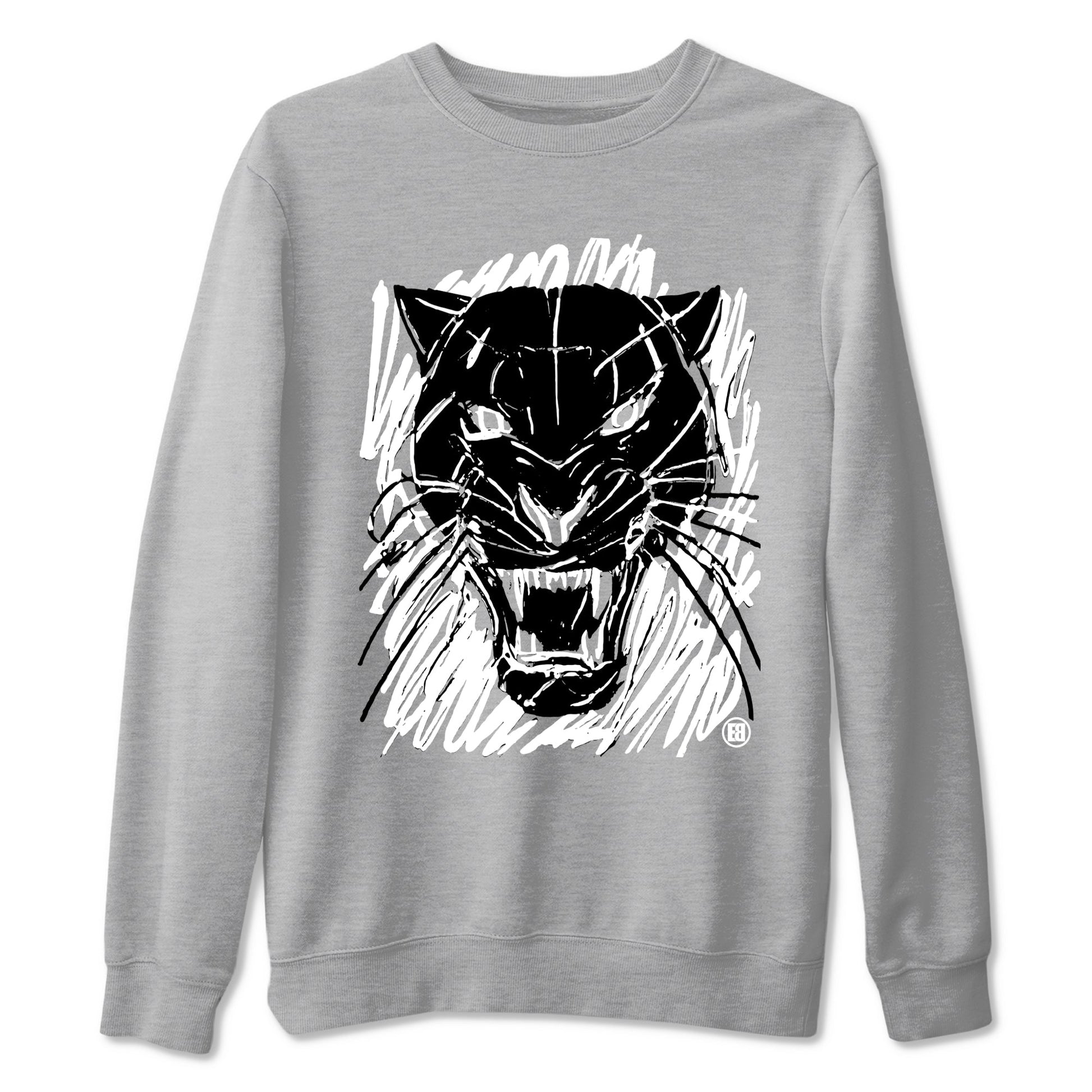 4s White Thunder shirts to match jordans Wild Cat Doodle sneaker match tees Air Jordan 4 Retro White Thunder match shoes to clothes SNRT Sneaker Tees unisex cotton Heather Grey 2 shirts