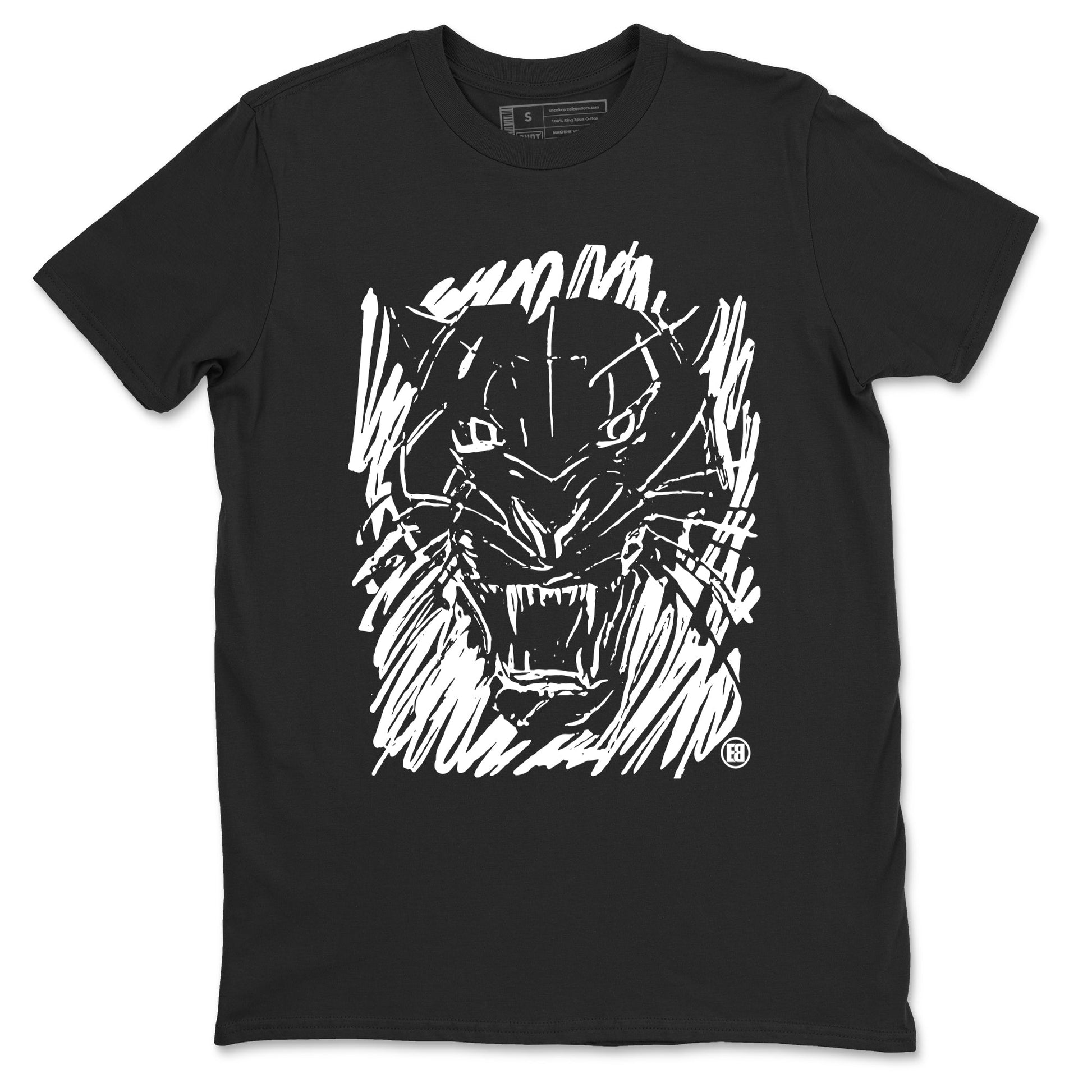4s White Thunder shirts to match jordans Wild Cat Doodle sneaker match tees Air Jordan 4 Retro White Thunder match shoes to clothes SNRT Sneaker Tees unisex cotton Black 2 shirts