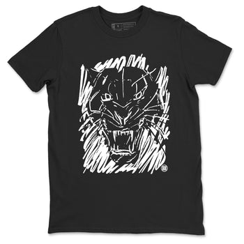 4s White Thunder shirts to match jordans Wild Cat Doodle sneaker match tees Air Jordan 4 Retro White Thunder match shoes to clothes SNRT Sneaker Tees unisex cotton Black 2 shirts