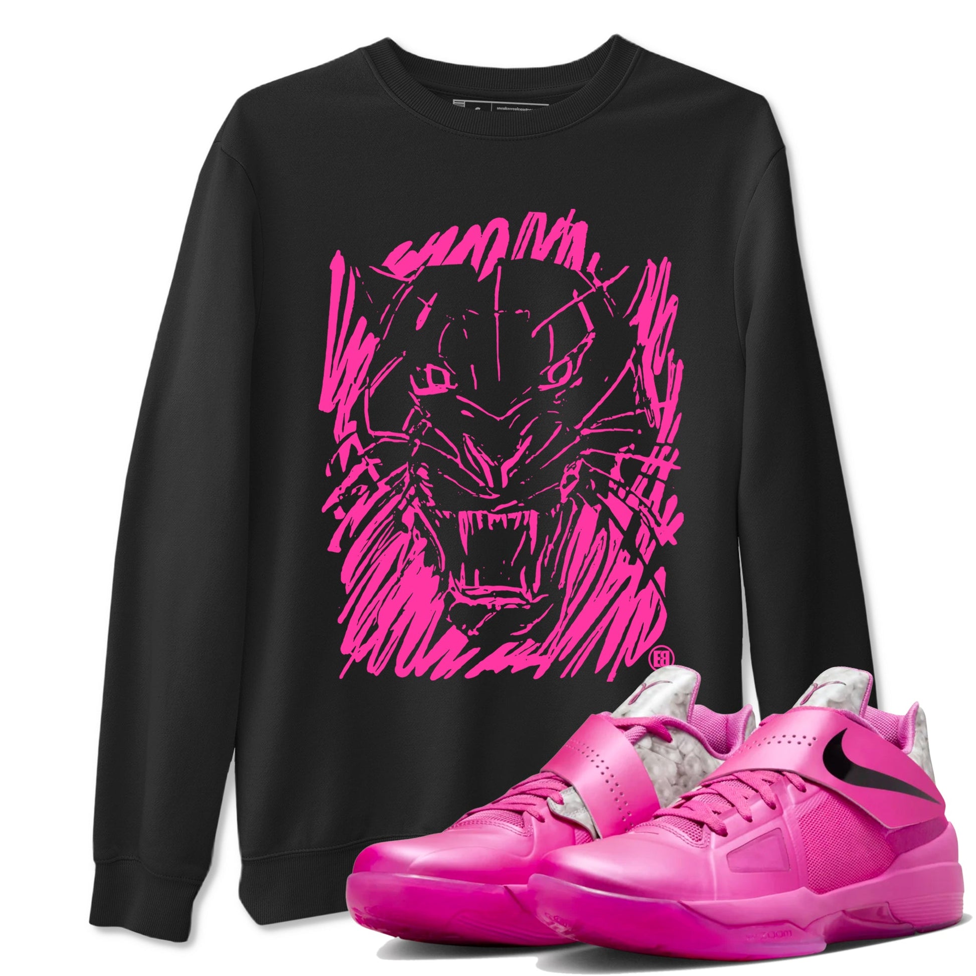 Nike KD 4 Retro Aunt Pearl shirts to match jordans Wild Cat Doodle sneaker match tees Nike KD 4 Aunt Pearl match shoes to clothes SNRT Sneaker Tees unisex cotton Black 1 shirts