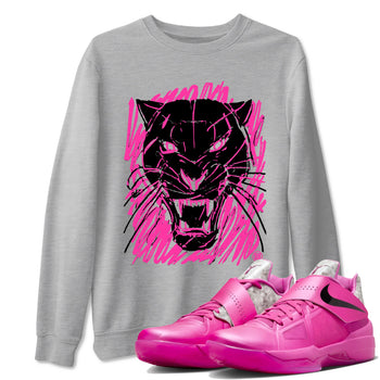 Nike KD 4 Retro Aunt Pearl shirts to match jordans Wild Cat Doodle sneaker match tees Nike KD 4 Aunt Pearl match shoes to clothes SNRT Sneaker Tees unisex cotton Heather Grey 1 shirts