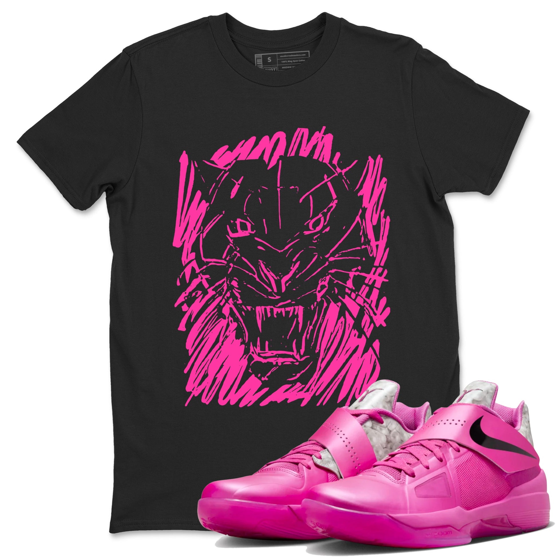Nike KD 4 Retro Aunt Pearl shirts to match jordans Wild Cat Doodle sneaker match tees Nike KD 4 Aunt Pearl match shoes to clothes SNRT Sneaker Tees unisex cotton Black 1 shirts