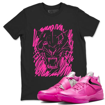 Nike KD 4 Retro Aunt Pearl shirts to match jordans Wild Cat Doodle sneaker match tees Nike KD 4 Aunt Pearl match shoes to clothes SNRT Sneaker Tees unisex cotton Black 1 shirts