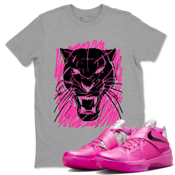 Nike KD 4 Retro Aunt Pearl shirts to match jordans Wild Cat Doodle sneaker match tees Nike KD 4 Aunt Pearl match shoes to clothes SNRT Sneaker Tees unisex cotton Heather Grey 1 shirts