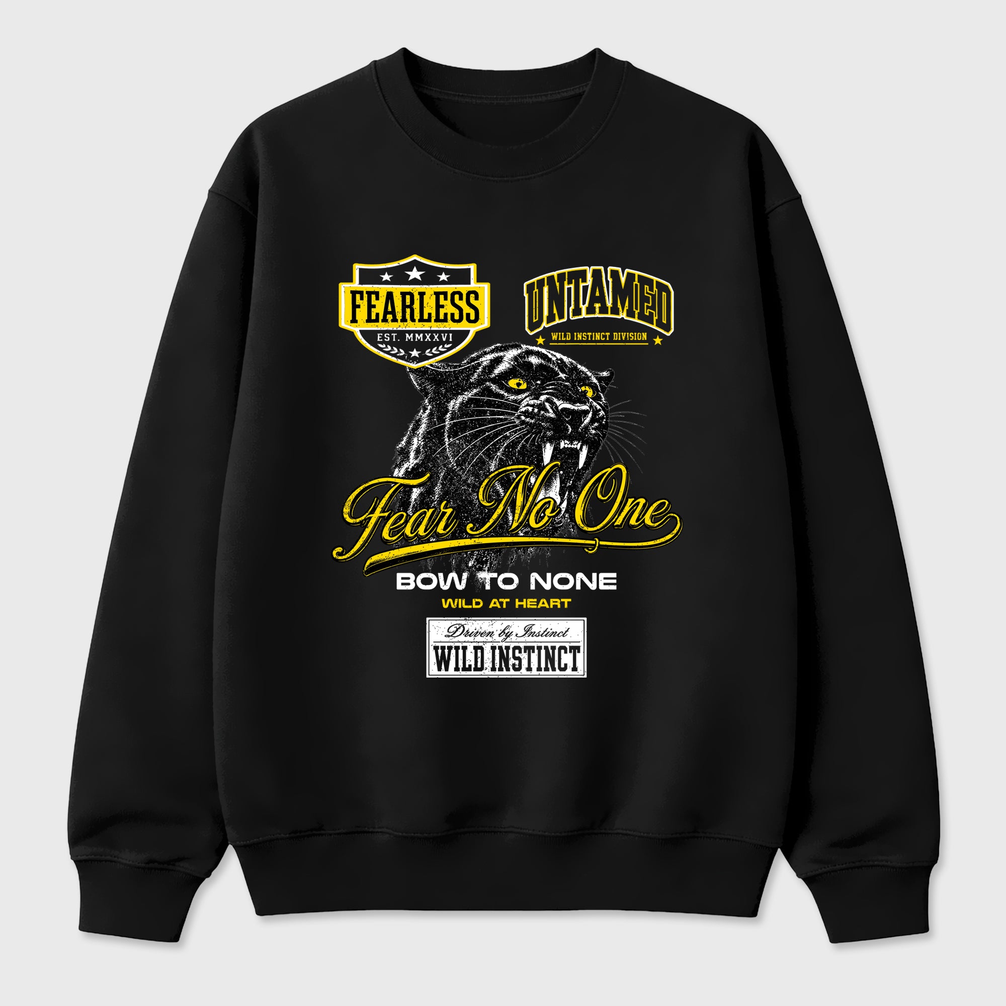Wild Instinct Graphic T-Shirt featuring original streetwear artwork designed to match the Air Jordan 4 Tour Yellow. Black 2 Graphic Tee.