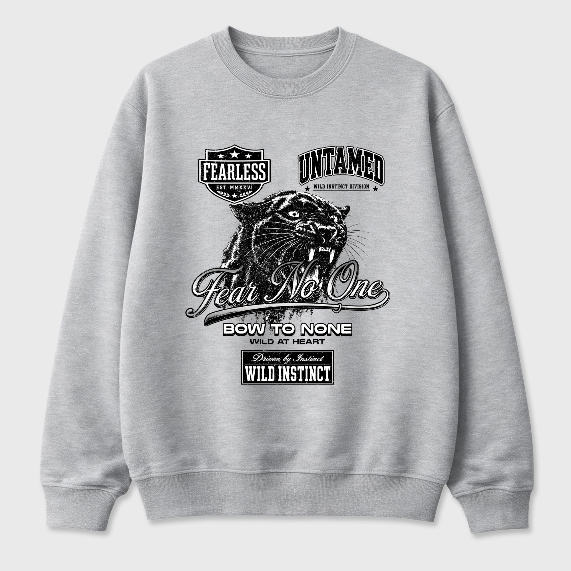 Wild Instinct Graphic T-Shirt featuring original streetwear artwork designed to match the Air Jordan 8 Chrome. Heather Grey 2 Graphic Tee.
