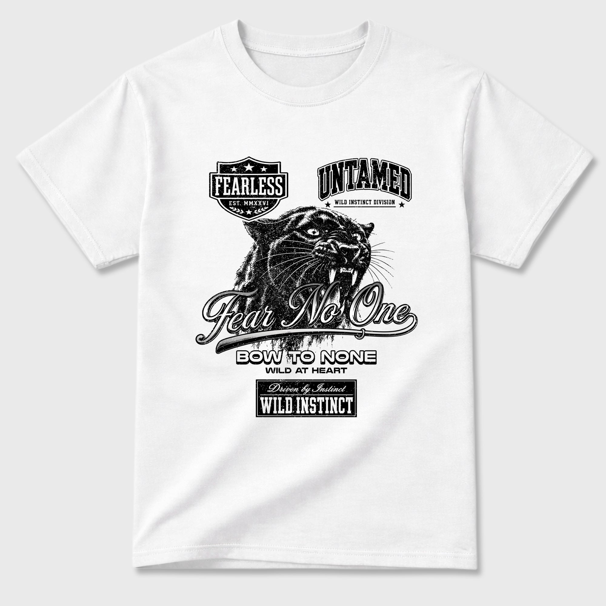 Wild Instinct Graphic T-Shirt featuring original streetwear artwork designed to match the Air Jordan 8 Chrome. White 2 Graphic T-Shirt.