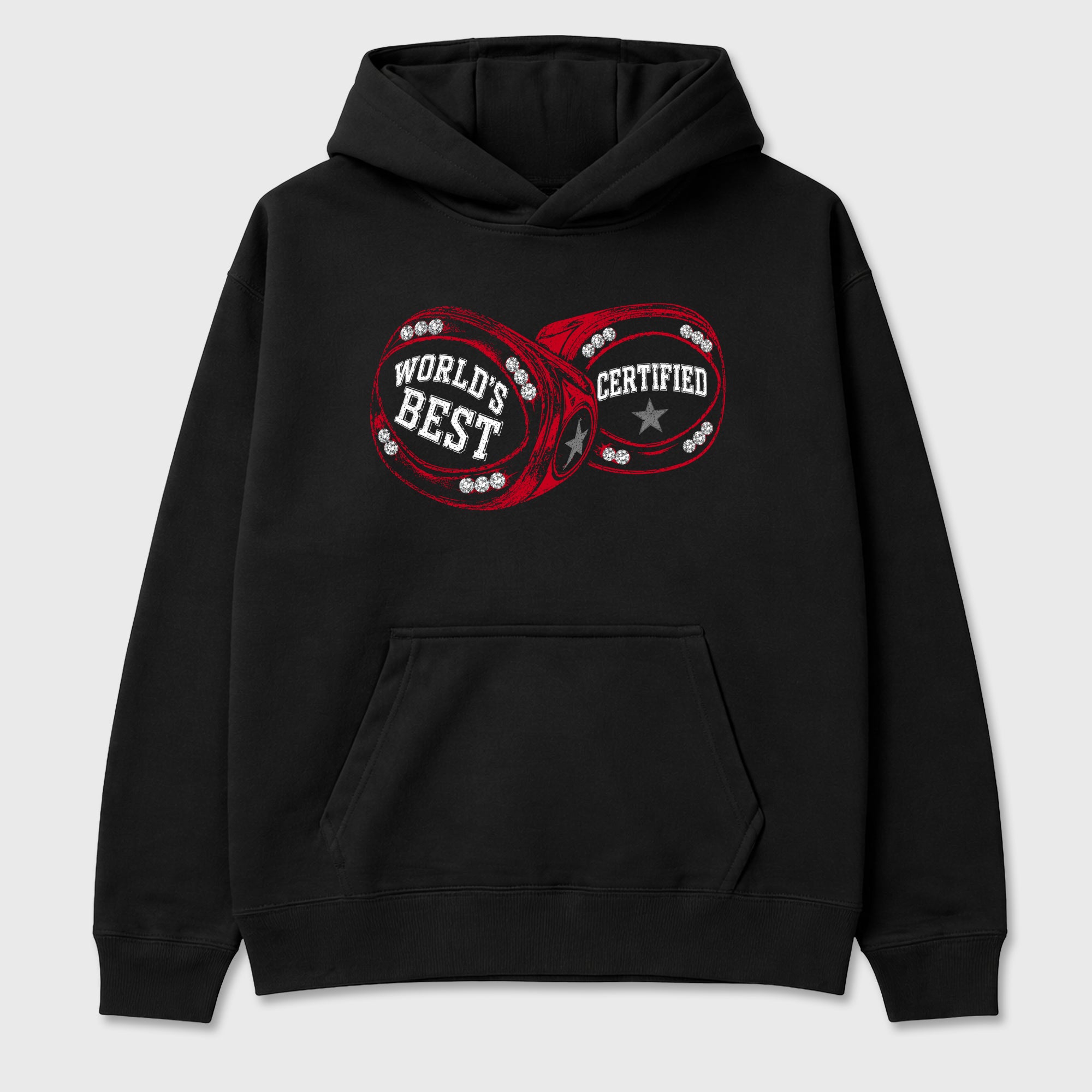 World's Best Certified Graphic T-Shirt sneaker match tee designed for the Air Jordan 12 Retro Bloodline, featuring coordinated color options for a perfect streetwear match. Black 2 shirt.