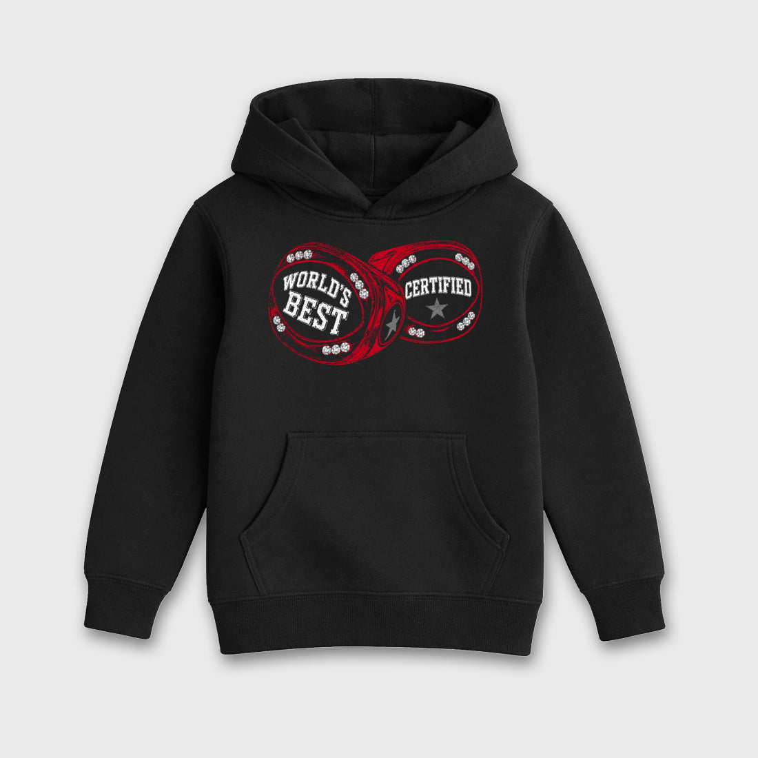 World's Best Certified affordable baby and kids t-shirt designed to match the Air Jordan 12 Retro Bloodline, featuring coordinated Black 2 options for the perfect little sneakerhead streetwear look.
