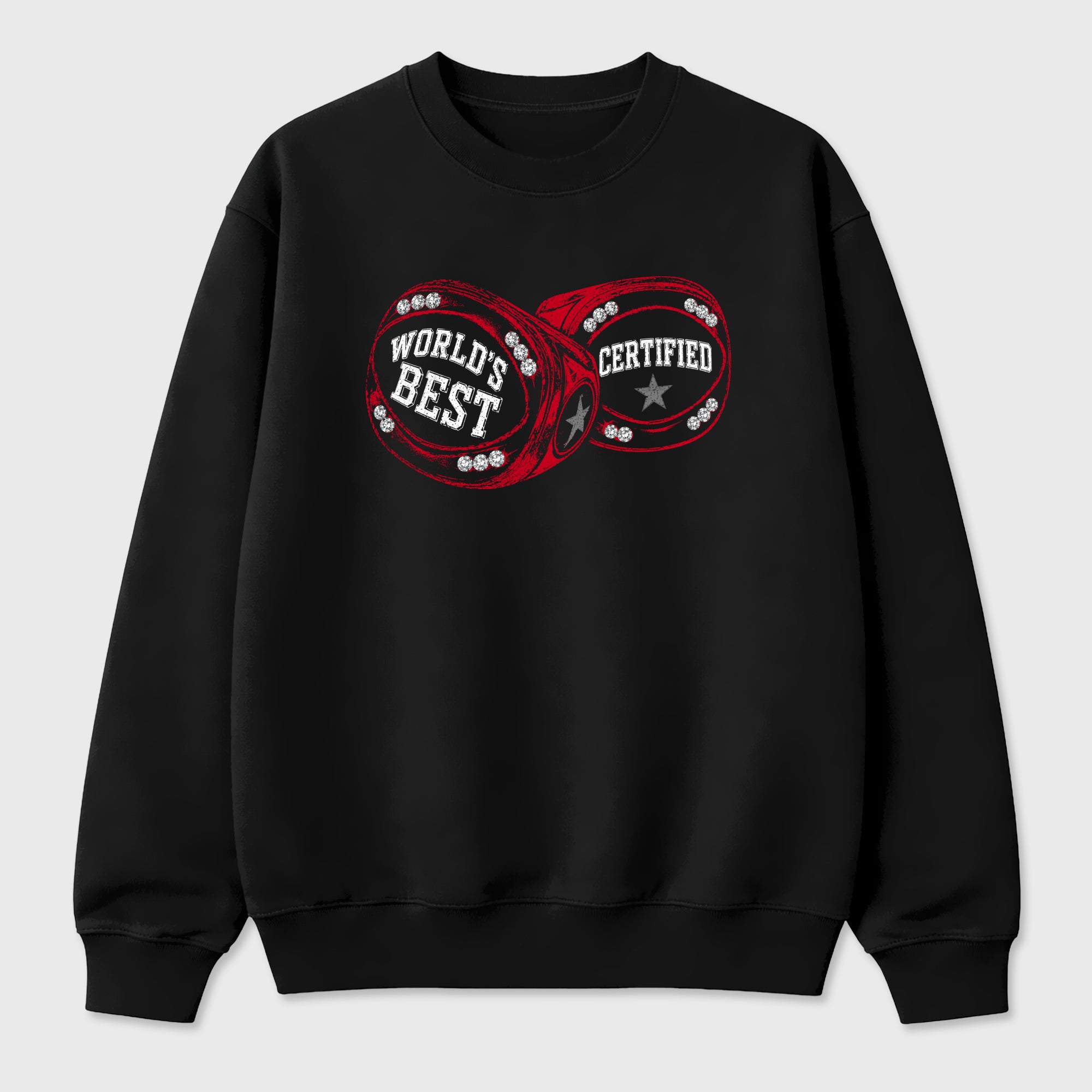 World's Best Certified Graphic T-Shirt sneaker match tee designed for the Air Jordan 12 Retro Bloodline, featuring coordinated color options for a perfect streetwear match. Black 2 shirt.