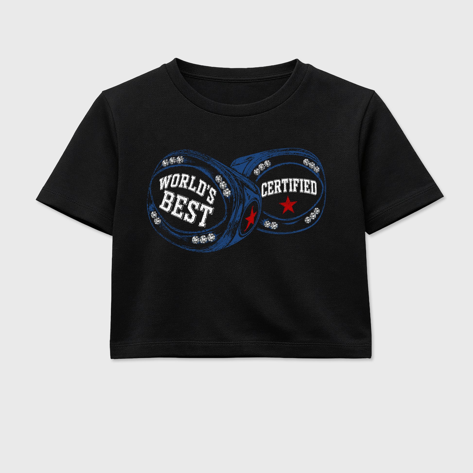 World's Best Certified women’s crop tee designed to match the Air Jordan 3 True Blue, featuring coordinated Black 2 options for a perfect streetwear vibe.