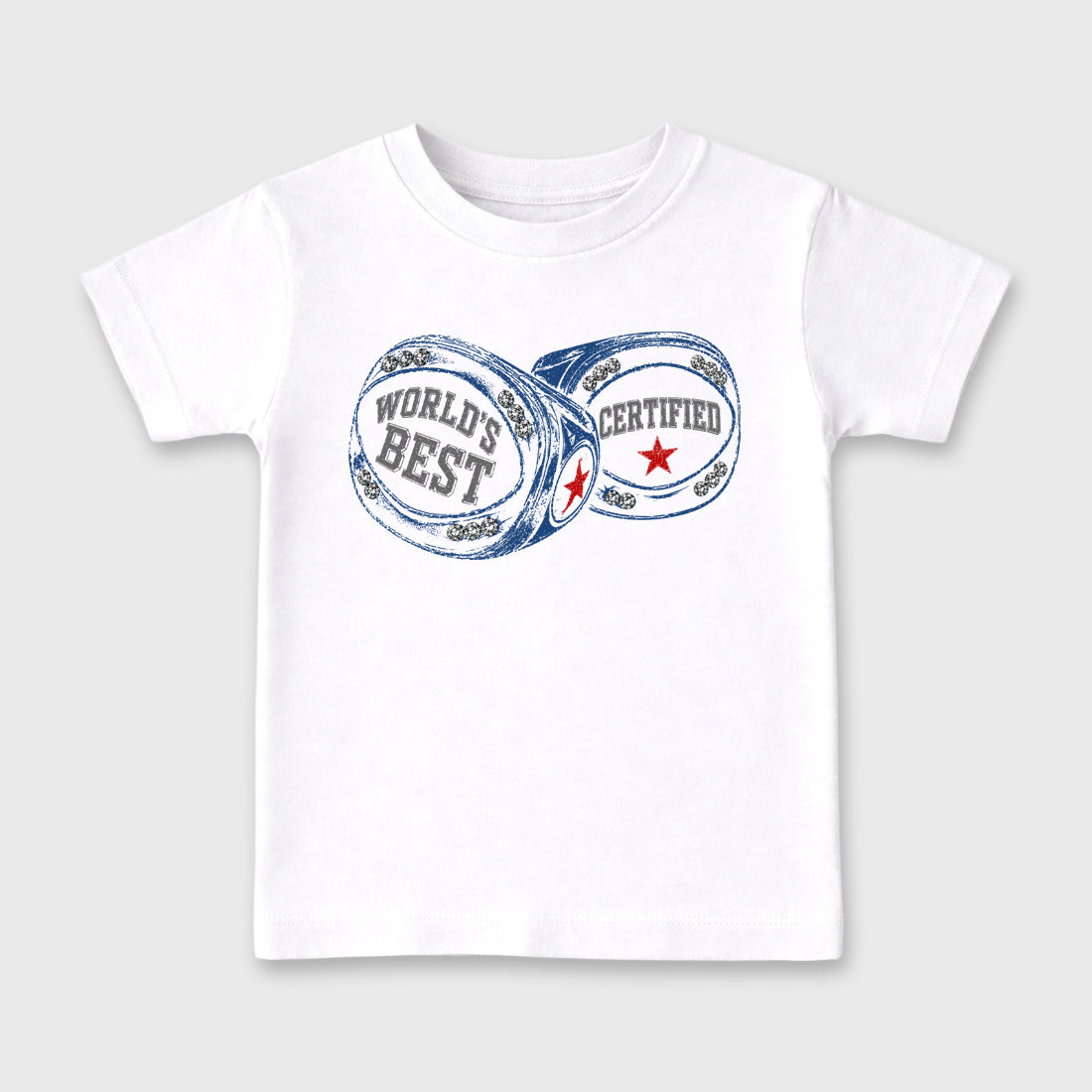 World's Best Certified affordable baby and kids t-shirt designed to match the Air Jordan 3 True Blue, featuring coordinated White 2 options for the perfect little sneakerhead streetwear look.