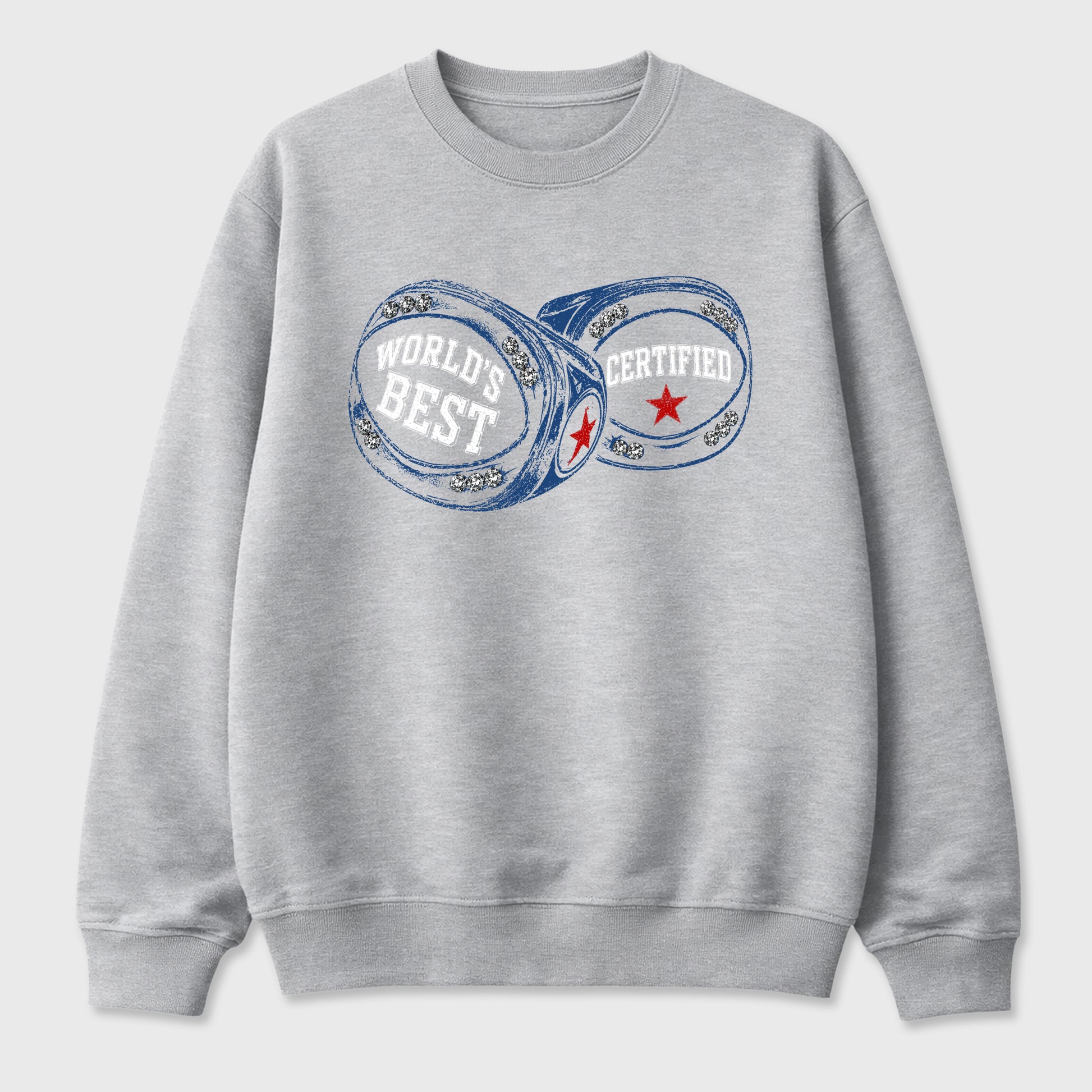 World's Best Certified Graphic T-Shirt sneaker match tee designed for the Air Jordan 3 True Blue, featuring coordinated color options for a perfect streetwear match. Heather Grey 2 shirt.