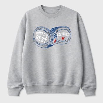 World's Best Certified Graphic T-Shirt sneaker match tee designed for the Air Jordan 3 True Blue, featuring coordinated color options for a perfect streetwear match. Heather Grey 2 shirt.