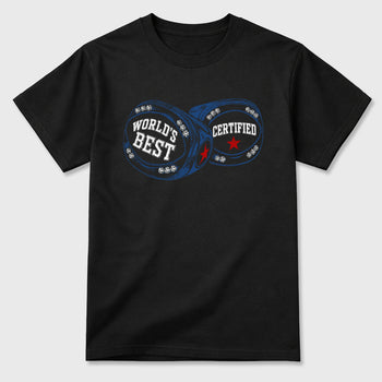 World's Best Certified Graphic T-Shirt sneaker match tee designed for the Air Jordan 3 True Blue, featuring coordinated color options for a perfect streetwear match. Black 2 shirt.