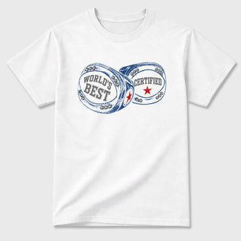 World's Best Certified Graphic T-Shirt sneaker match tee designed for the Air Jordan 3 True Blue, featuring coordinated color options for a perfect streetwear match. White 2 shirt.