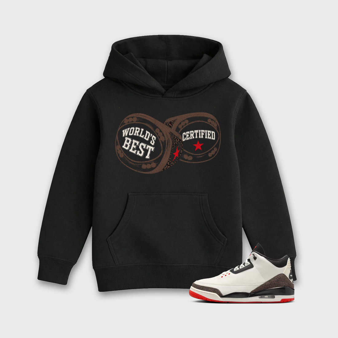Sneaker match tees – Sneaker Tees To Match Air Jordan 3 World's Best Dad Shoes – World's Best Certified Kids T-Shirt Black 1