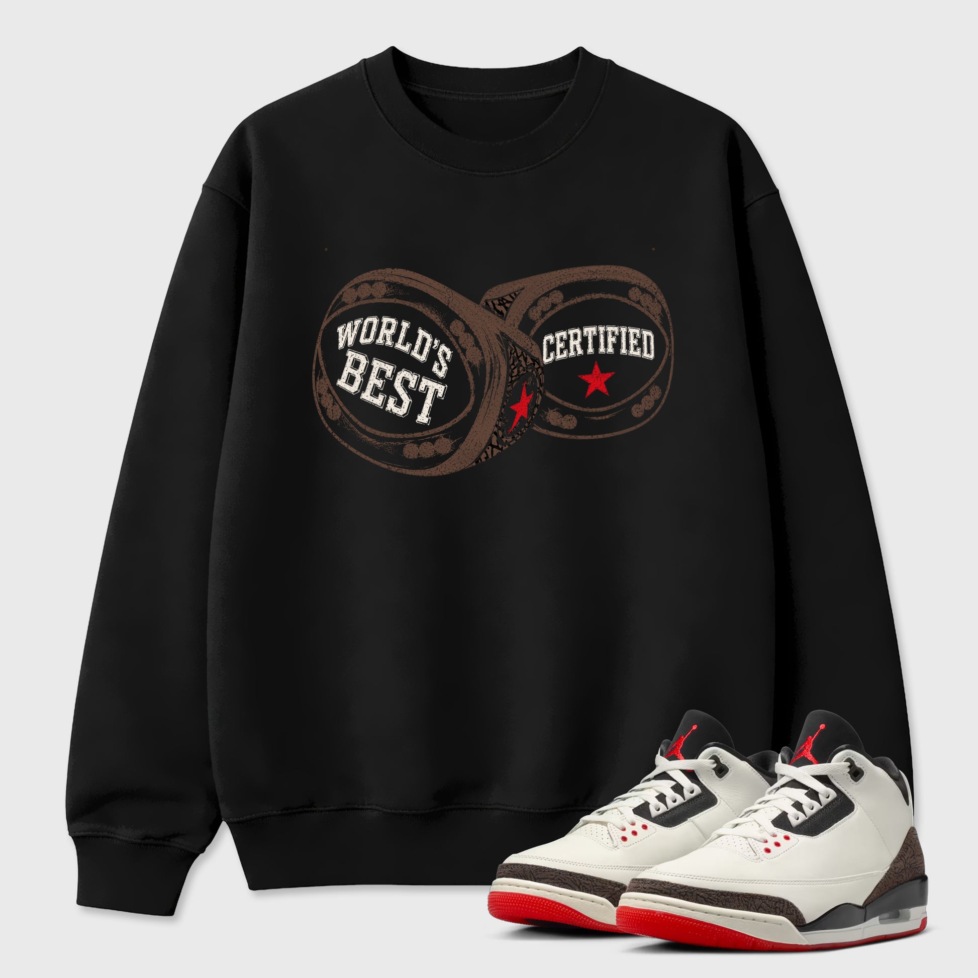 Sneaker match tees – Sneaker Tees To Match Air Jordan 3 World's Best Dad Shoes – World's Best Certified Tee Black 1