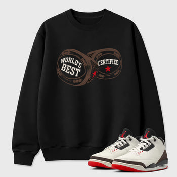 Sneaker match tees – Sneaker Tees To Match Air Jordan 3 World's Best Dad Shoes – World's Best Certified Tee Black 1