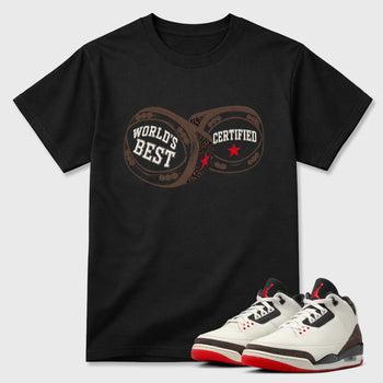 Sneaker match tees – Sneaker Tees To Match Air Jordan 3 World's Best Dad Shoes – World's Best Certified Tee Black 1