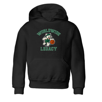 Sneaker Threads – Sneaker Tees To Match Air Jordan 1 Pro Green – Worldwide Legacy Youth Graphic Tee Black 2. Perfect for Jordan releases 2025 colorways.