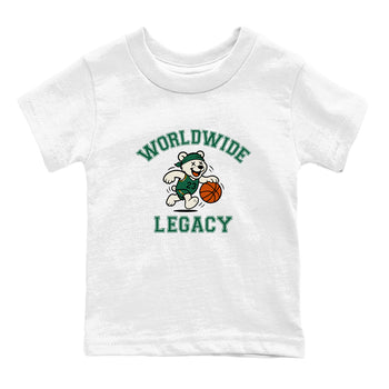 Sneaker Threads – Sneaker Tees To Match Air Jordan 1 Pro Green – Worldwide Legacy Youth Graphic Tee White 2. Perfect for Jordan releases 2025 colorways.
