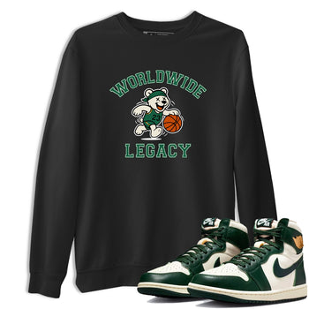Sneaker Threads – Sneaker Tees To Match Air Jordan 1 Pro Green – Worldwide Legacy Graphic Tee Black 1. Perfect for Jordan releases 2025 colorways.