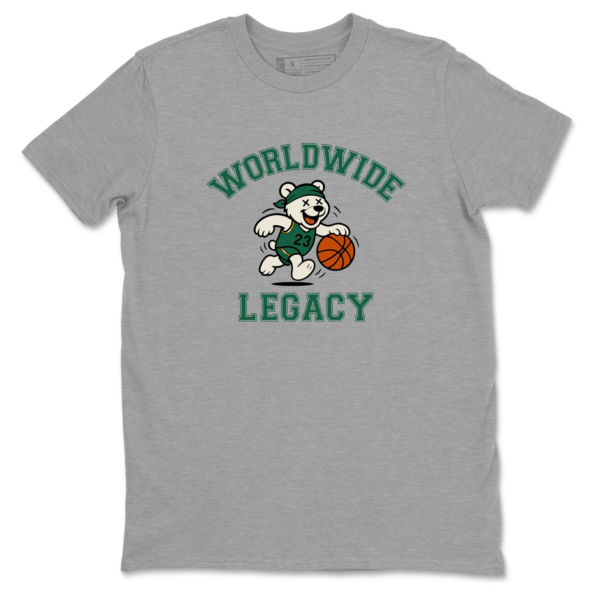 Sneaker Threads – Sneaker Tees To Match Air Jordan 1 Pro Green – Worldwide Legacy Graphic Tee Heather Grey 2. Perfect for Jordan releases 2025 colorways.