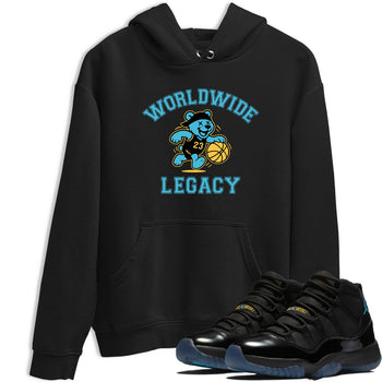 Sneaker Threads – Sneaker Tees To Match Air Jordan 11 Retro Gamma – Worldwide Legacy Graphic Tee Black 1. Perfect for Jordan releases 2025 colorways.