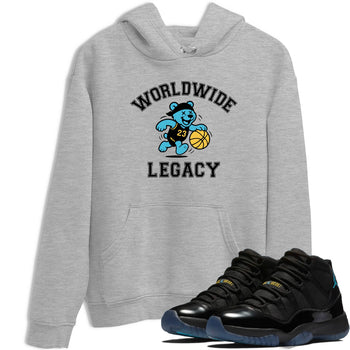 Sneaker Threads – Sneaker Tees To Match Air Jordan 11 Retro Gamma – Worldwide Legacy Graphic Tee Heather Grey 1. Perfect for Jordan releases 2025 colorways.