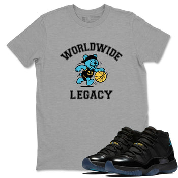 Sneaker Threads – Sneaker Tees To Match Air Jordan 11 Retro Gamma – Worldwide Legacy Graphic Tee Heather Grey 1. Perfect for Jordan releases 2025 colorways.