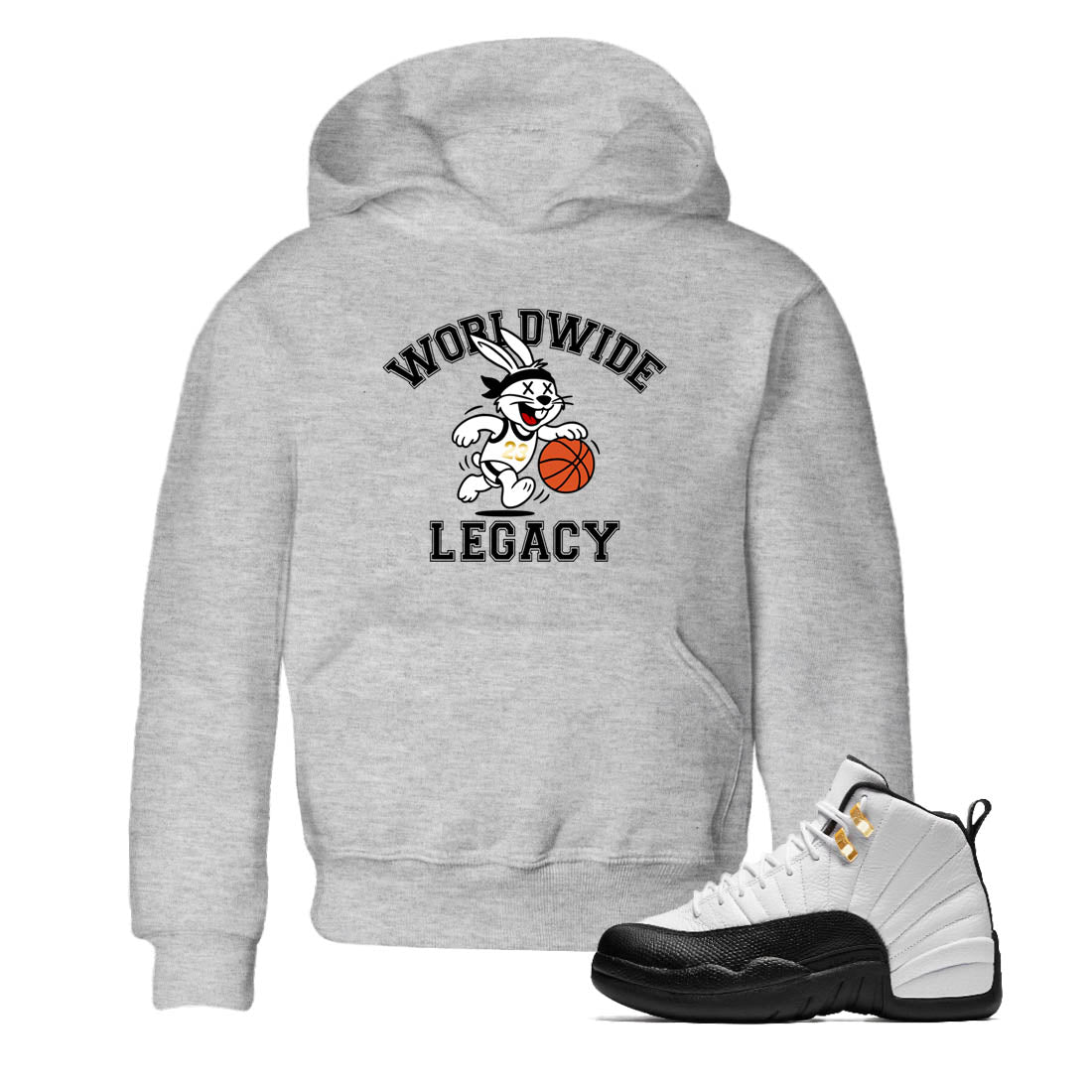 Sneaker match tees – Sneaker Tees To Match Air Jordan 12 Taxi Shoes – Worldwide Legacy Kids T-Shirt Heather Grey 1