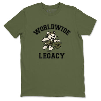 Sneaker Threads – Sneaker Tees To Match Air Jordan 3 Medium Olive – Worldwide Legacy Graphic Tee Military Green 2. Perfect for Jordan releases 2025 colorways.