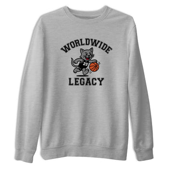 Sneaker Threads – Sneaker Tees To Match Air Jordan 4 Black Cat – Worldwide Legacy Graphic Tee Heather Grey 2. Perfect for Jordan releases 2025 colorways.