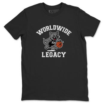 Sneaker Threads – Sneaker Tees To Match Air Jordan 4 Black Cat – Worldwide Legacy Graphic Tee Black 2. Perfect for Jordan releases 2025 colorways.